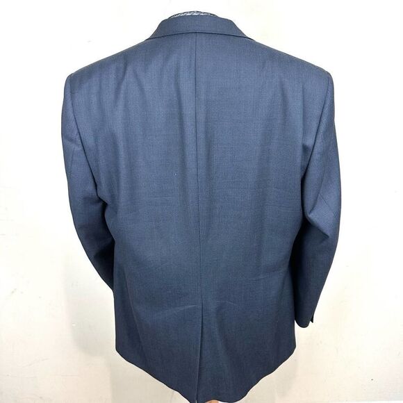 Hart Schaffner Marx Navy Birds Eye Gold Trumpeter Suit 46 R Pants 39 Read - Picture 5 of 13